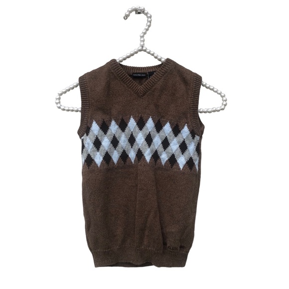 Calvin Klein Jeans Other - Calvin Klein Brown Argyle Sweater Vest size 6